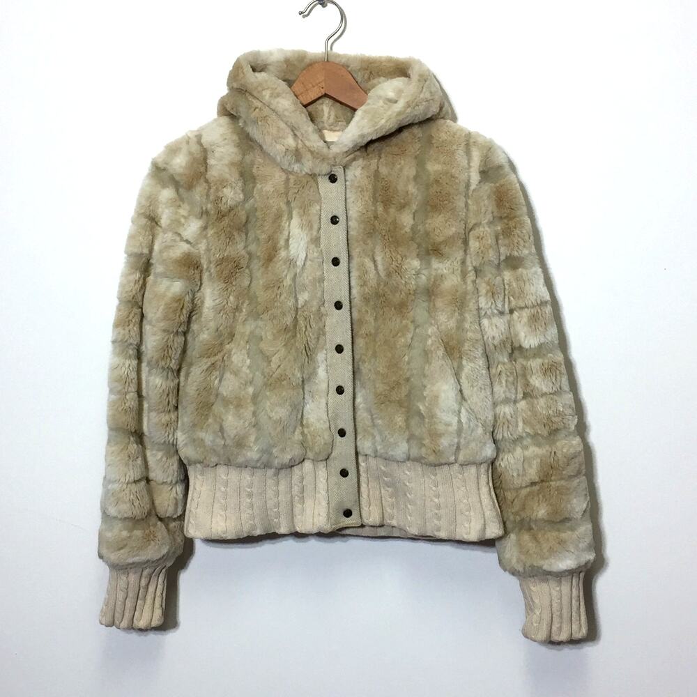 Y2K Juicy Couture Faux Fur Hooded Jacket Medium FLAW